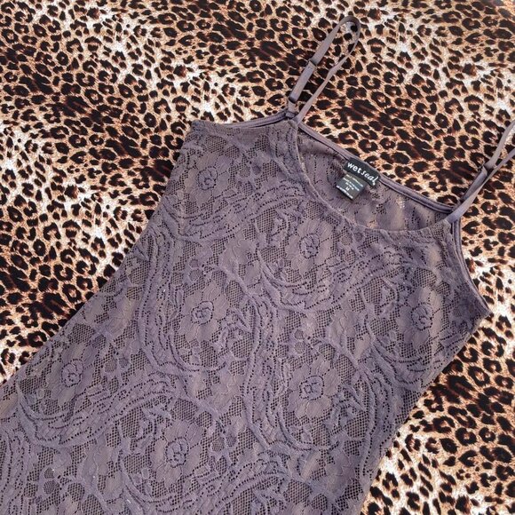 ♡︎ whimsical brown lace tank top ♡︎ - Picture 6 of 8
